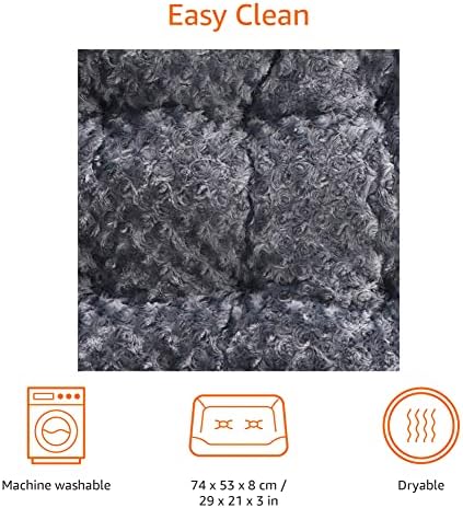 Amazon Basics Pet Bed for Dogs and Cats - Machine Washable, Small (74 x 53 x 8cm), Grey Swirl