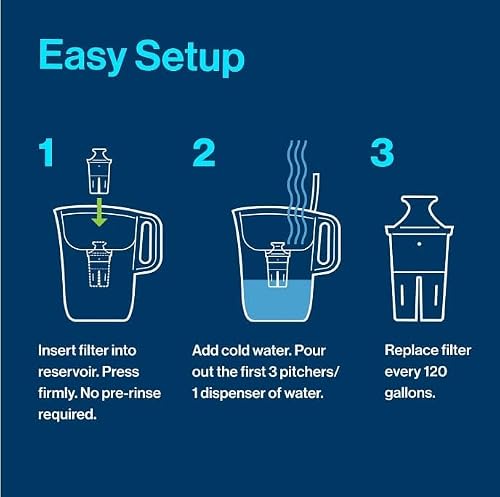 Brita Large 10 Cup Pacifica White Water Filter Pitcher withFilter (36515) - Thumbnail 6