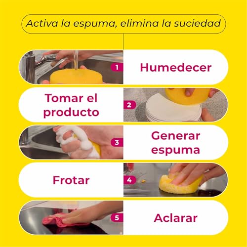 Miniatura 5 de Bio-Mex Limpiador Universal Biodegradable 550 Gr Con 2 Esponjas Pasta Limpiadora Que Limpia, Desengrasa Y Brillante. Brilla Acero, Antical Con Acción Antigoteo