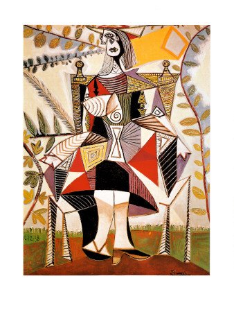 Tableau Peinture à l'huile Femme Au Jardin Pablo Picasso, décoration murale modern art