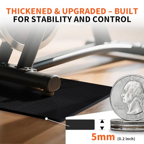 Image of Stepwaver 2 Pack Double Non-Slip Workout Mat for Ellipse Leg Exerciser, 23.6 inch x 11.8 inch 0.2 inch Thick Ellipse Machine Mat, Exercise Mats for Under Desk Ellipticals