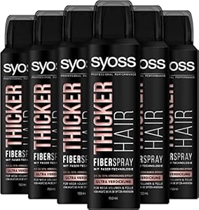 Syoss Thicker Hair Fiber Spray für Verdickung, Volumen und Fülle (6 x ...