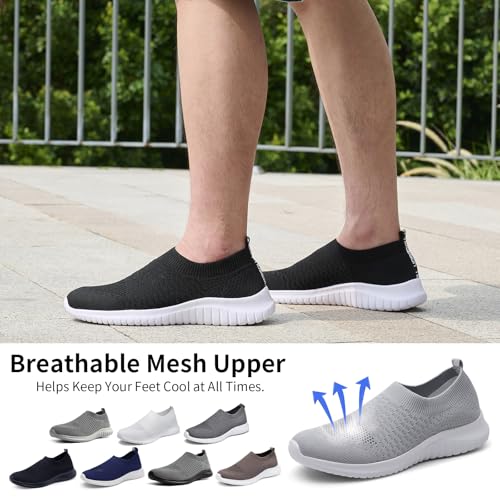 Image of TIOSEBON Men's Slip On Walking Shoes Arch Support Knit Mesh Lightweight Casual Comfortable Gym Workout Running Tennis Travel Standing Sneakers