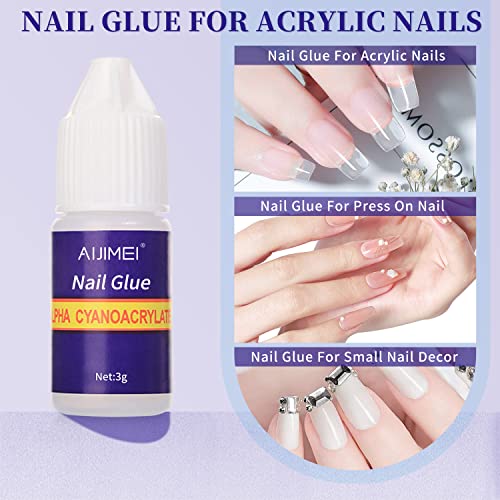 Aijimei Nail Glue For Acrylic Nails False Nail Glue Nail Glue For Press On Nails Press On Nail Glue Nails Glue Nail Glue Gel Gel Nail Glue False Nail Tips 10Pcs Super Strong Nail Glue #TOP1
