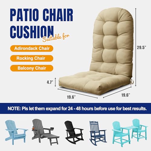 image for YEFU Adirondack Chair Cushion, Rocking Chair Cushions High Back Set of