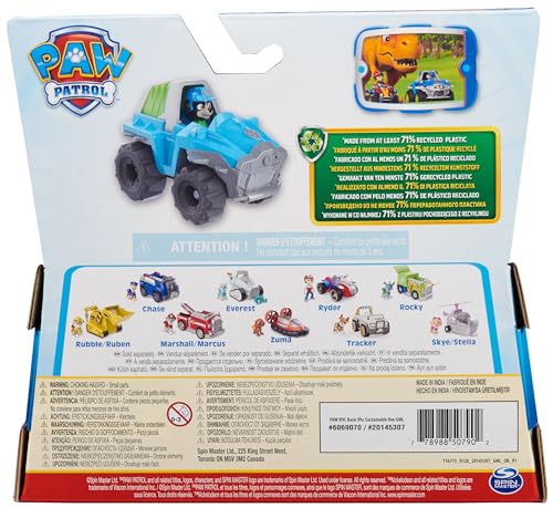 Paw Patrol, Dinosaurier-Rettungsfahrzeug mit Rex-Figur (Sustainable Basic Vehicle/Basis Fahrzeug), Spielzeug für Kinder ab 3 Jahren