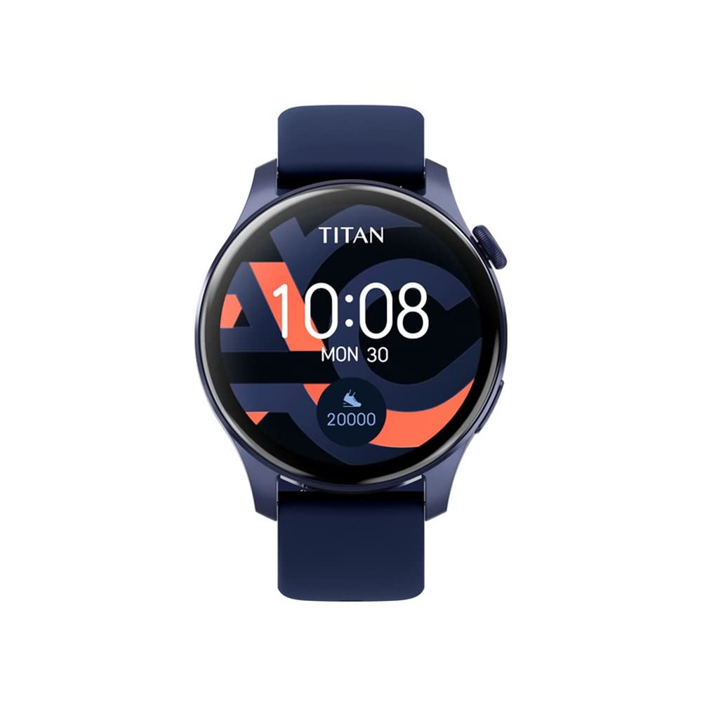 New Titan Talk Smart Watch|BT Calling|1.39''AMOLED Display|Immersive 454x454 Resolution|Music Storage|TWS Connect|AI Voice|Multisport Modes|Blue, Bluetooth, Unisex