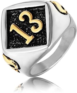 Fashion Number 13 Signet Ring for Girls Women Gift Gothic Punk Stainless Steel Men…