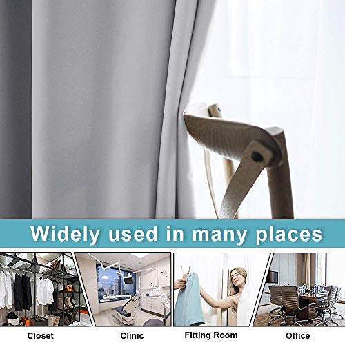 Image of RYB HOME Blackout Curtains, Room Divider Curtains for Bedroom, Full Shade Privacy Drapes for Window Decor,Ceiling to Floor Wall Panels for Room Patitions, W60 x L84 inches, Sliver Grey, 1 Pc