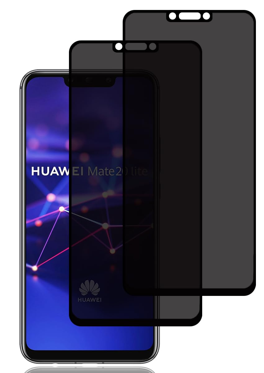 Privacy Pellicola Protettiva per Huawei P20 [2 Pezzi], Privacy Vetro Temperato, Vetro Temperato Film Anti-Spy, Durezza 9H, Antigraffio, Anti- impronte, Anti-Spia Protezione Schermo per Huawei P20