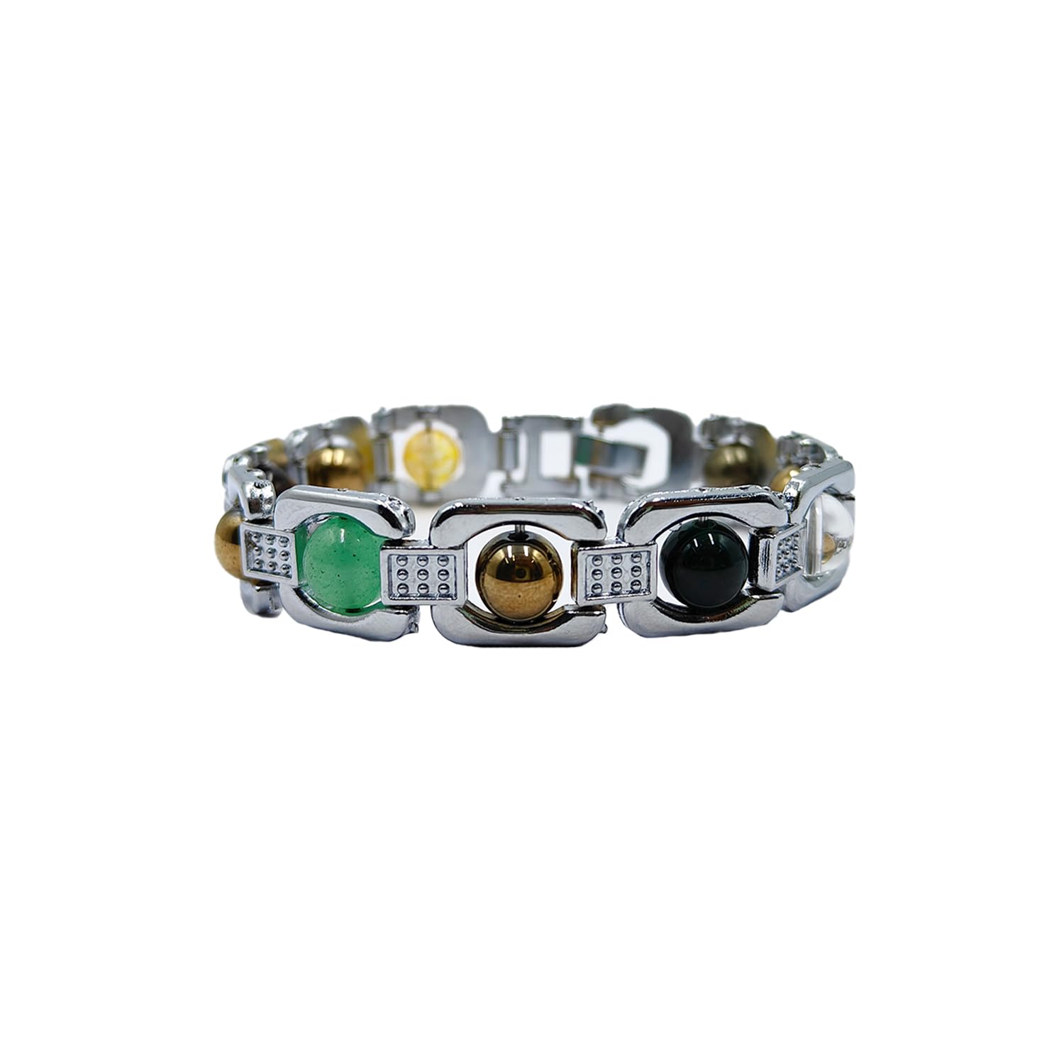 BHAGYA G 7 Chakra Stone Bracelet with Karungali Beads Natural Crystal Energy Jewelry Healing Gemstone Bracelet Reiki Spiri... - Review, Price and Buying Guide