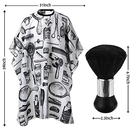 image for Borogo Professional Hair Cutting Cape with Neck Duster Brush, Salon Ba