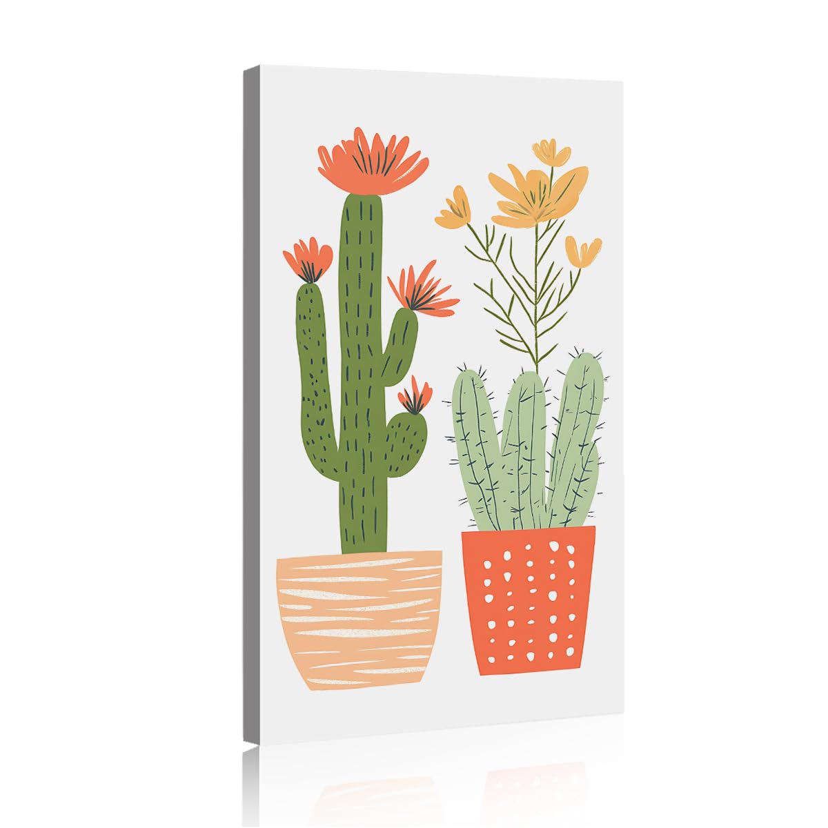 CHERHERART Obraz na płótnie kaktus minimalistyczny design sukulenty roślina dekoracja ścienna boho plakat botaniczny do salonu sypialni przedszkola 40 x 80 cm obraz wewnętrzny