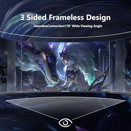 Curved Gaming Monitor 27 Zoll, 100Hz, FHD(1920x1080P), HDMI 2.0, DP 1.4, HDR, Anti-Blaulicht Augenschutz, 99% sRGB, FreeSync, VESA-Unterstützung, Kann gekippt Warden, pc Bildschirm 16:9 – Bild 5