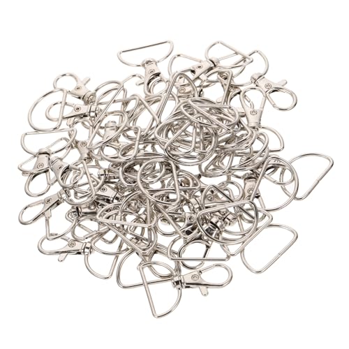 Housoutil Stainless Steel d Shaped Keychain Clips 35 Sets Spring Snap Hooks for DIY Keychain Making Arts