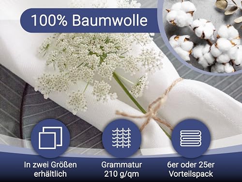 Stoffservietten Zollner 6er Set aus Vollzwirn-Damast, 100% Baumwolle, 50×50 cm