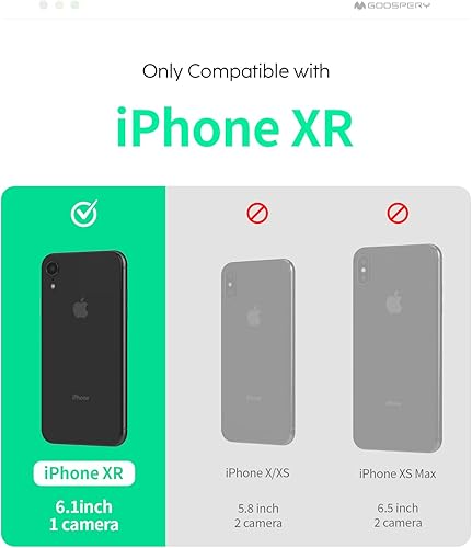 Miniatura 6 de Goospery - Funda tipo billetera para iPhone XR (con tarjetero, protección de doble capa, IPXR-MDB)