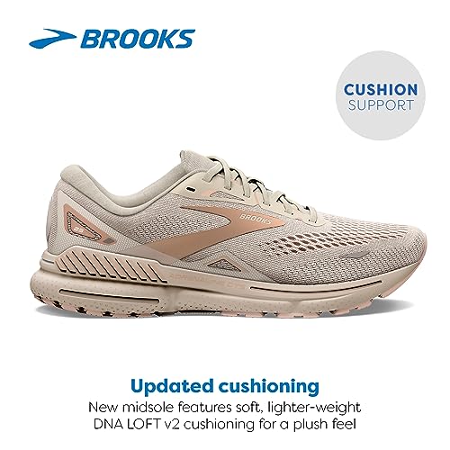 Brooks Women’s Adrenaline GTS 23 Supportive Running Shoe - Crystal Grey/Villa/White - 9 Medium