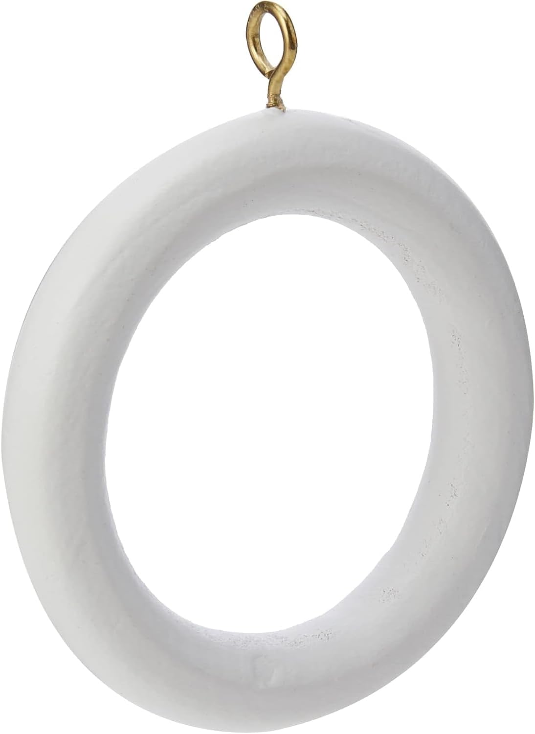 Merriway BH05962 (10 Pcs) Wooden Curtain Drapery Pole Rod Rings with Screw Eye, Inner Diameter 45 mm (1.88 Inch) Outer Diameter 70 mm (2.3/4 Inch), White - Pack of 10 Pieces