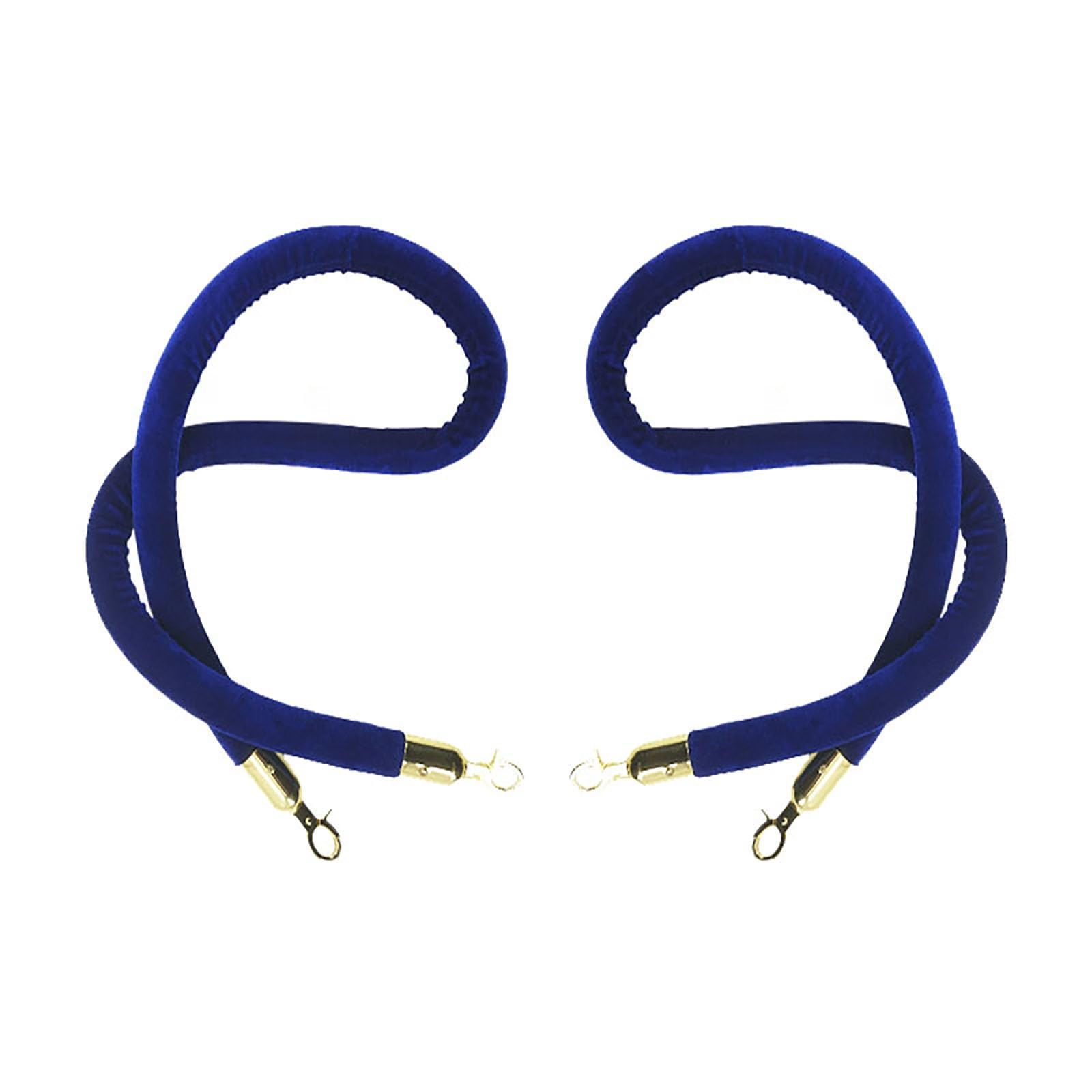 Confezione da 2 corde per coda VIP da 50 a 150 cm nero/blu/rosso con ganci argento/oro, corda per il controllo e la gestione della folla soluzione durevole della linea di coda