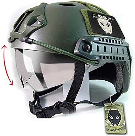 ATAIRSOFT Breathable Tactical Airsoft Fast PJ Helmet w/Sliding Goggles OD Green