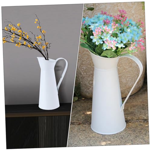 Vase blanc en fer de qualité supérieure design rétro salon - 5