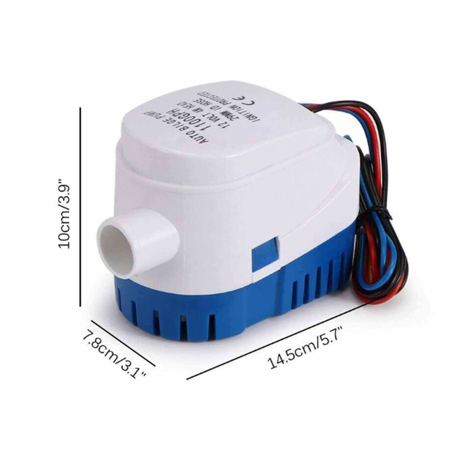 Bomba sumergible pequeña ajustable Bomba de agua sentina automática sumergible for barco, 12 V, con interruptor flotador