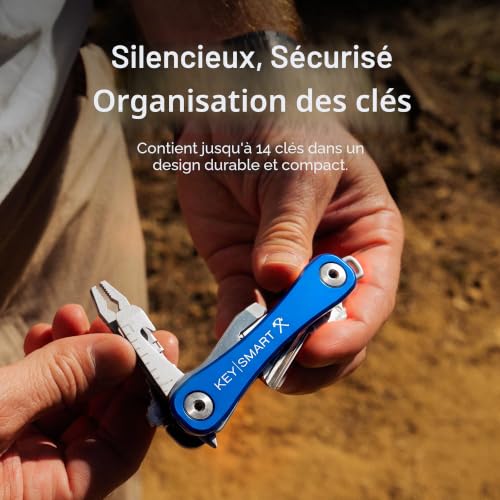Porte-clés multifonctionnel KeySmart Rugged compact avec décapsuleur intégré