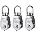 DasMarine 3 Pack Single Pulley Block in 304 Stainless Steel Crane Swivel Hook Single Pulley Roller Loading (M15)