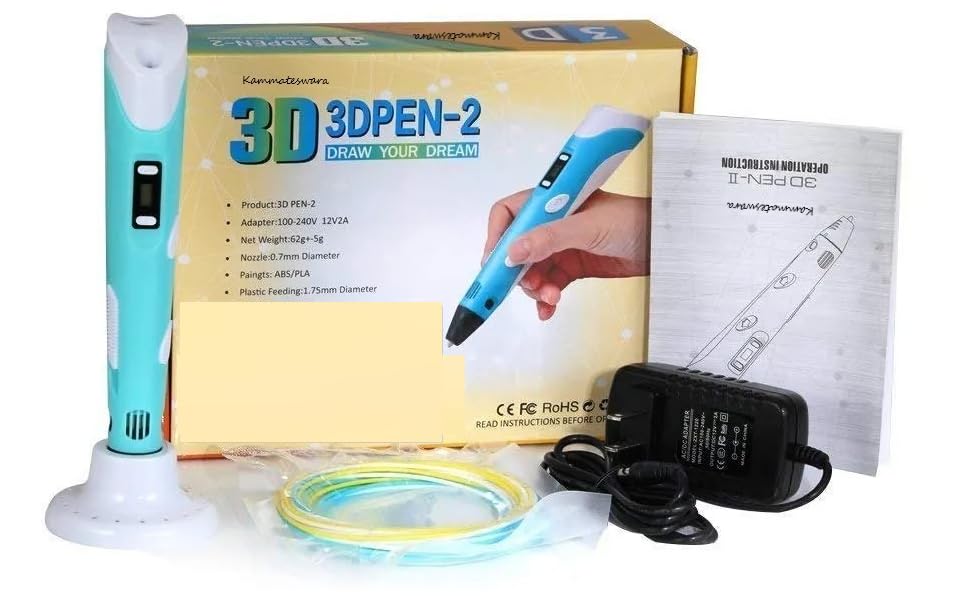 Image of 3D Pen with Adapter in 3D Printing pens with LCD Display for Kids and Adults(Multicolor) (with Adapter)