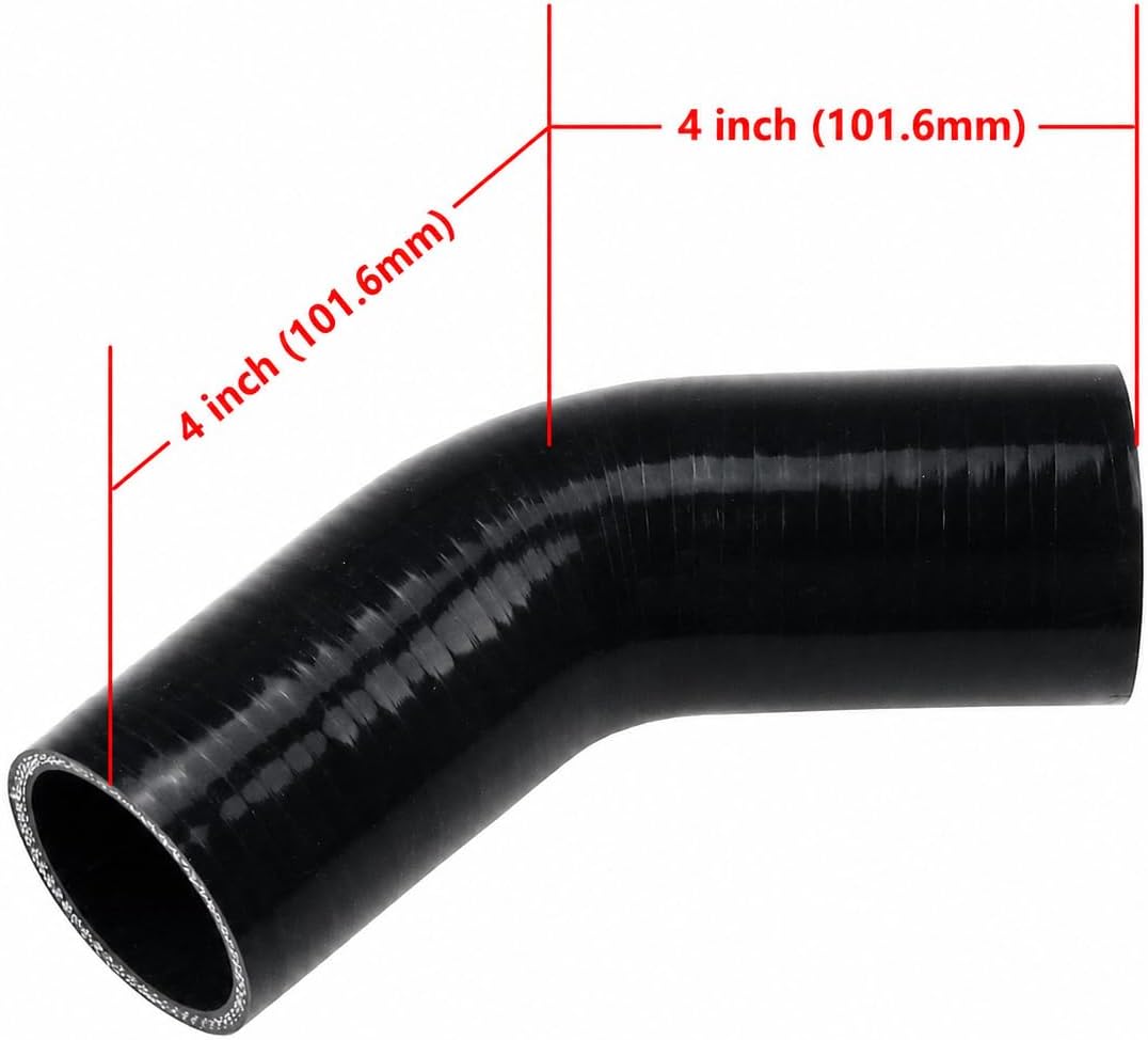 Ucreative 45 Degree Elbow ID: 2" (50.8mm) 4-Ply 5mm Thickness High Performance Silicone Hose Coupler
