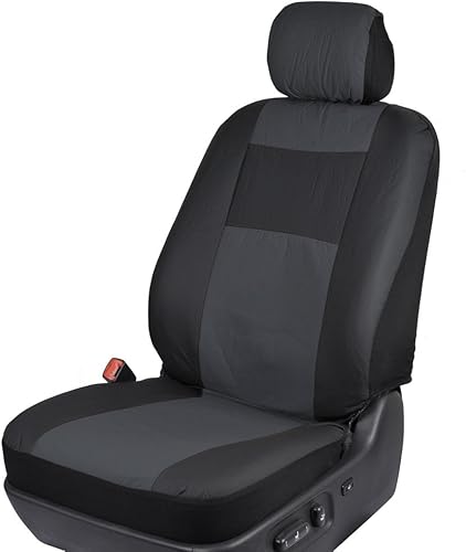 Miniatura 5 de BDK EasyFit - Juego completo de fundas de asiento delantero de vinilo (2 delanteros y 1 traseros) - Fácil de instalar diseño actualizado - Carbón