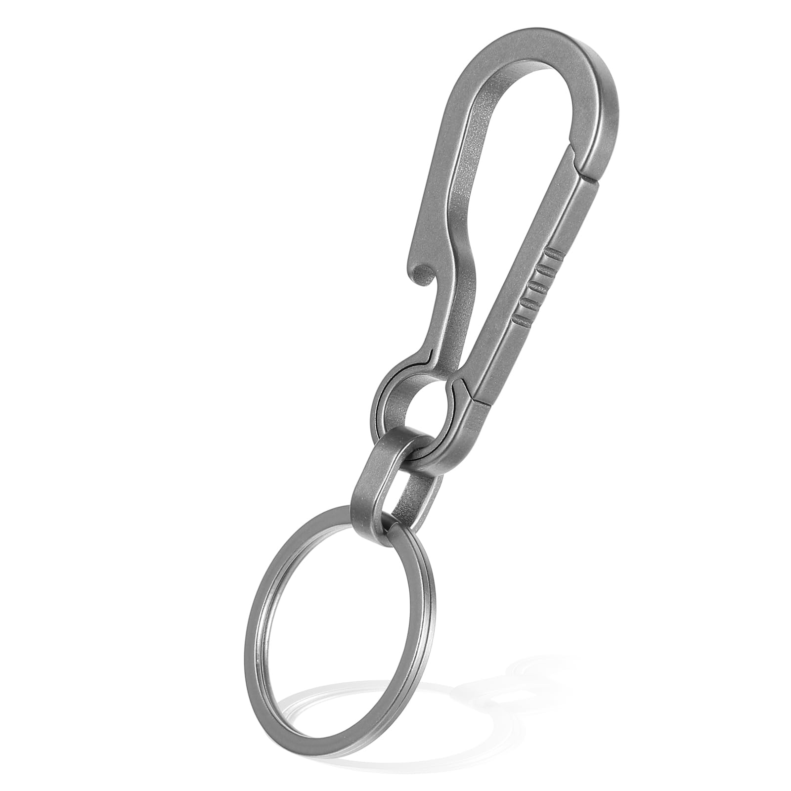 Titanium Carabiner Keychain Clip Bottle Opener Keychain, Quick Release Keychain Heavy Duty Key Carabiner for Men and Women Hiking Camping.