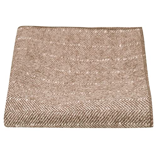 Mouchoir à chevrons marron clair pour sublimer une veste de costume fade