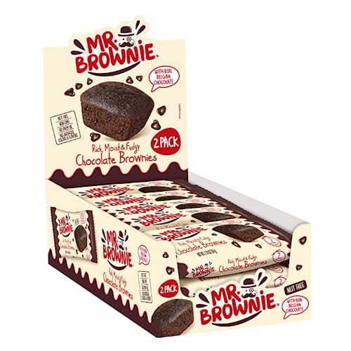 Mr. Brownie® | 24 Brownies al Cioccolato | Brownies Bipack - 12 x 50 Gr | Merenda Cioccolato | Snack Confezionati a Coppia