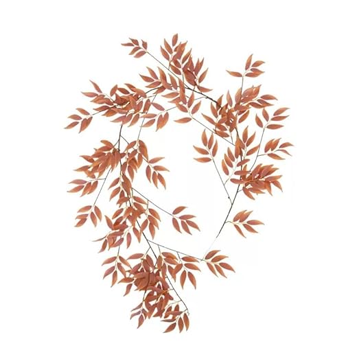 LJDJ Fall Leaves Autumn Leaf Garland Decorations - 5.4 Feet Artificial Silk Fabric Willow Plant Leaves Vines String Wedding Decor Holiday Party Supplies Faux Wall Greenery Crowns Wreath