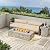 42” Propane Fire Pit Table with LED Lights – Laser-Cut Steel Design for Outdoor Decorations, Holiday Lights, Outdoor Lights (Light Grey with LED Golden Light)