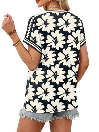 Image of WIHOLL Womens Tops Short Sleeve Shirts Summer Outfits 2026 Spring Dressy Casual Clothes Clothing