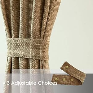 VORTTA Burlap Look Door Curtain Rod Pocket Tan Natural Soft Rustic Patio Curtains Panel for French Door Window with Tieback 25W by 72L inches, 1 Panel VORTTA Burlap Look Door Curtain Rod Pocket Tan Natural Soft Rustic Patio Curtains Panel for French Door Window with Tieback 25W by 72L inches 1 Panel