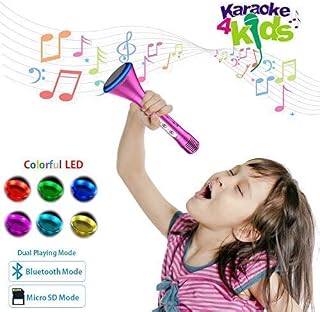 Karaoke Microphone for Kids, Karaoke Rechargeble Children Microphone, Birthday Christmas Gifts for Girls