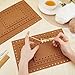 PH PandaHall 6pcs Felt Bag Bottom for Crochet, 3 Sizes Rectangle Bag Pad Cushion Base Shaper 15/25/30cm Crochet Bag Bottom Shaper with Holes for DIY Crochet Bag Shoulder Bags Purse Making, Camel