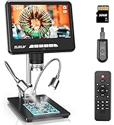 Elikliv EDM401 Max 2K Digital Microscope, 7" LCD Digital Microscope 1200x, 24MP Soldering Coin Mi...