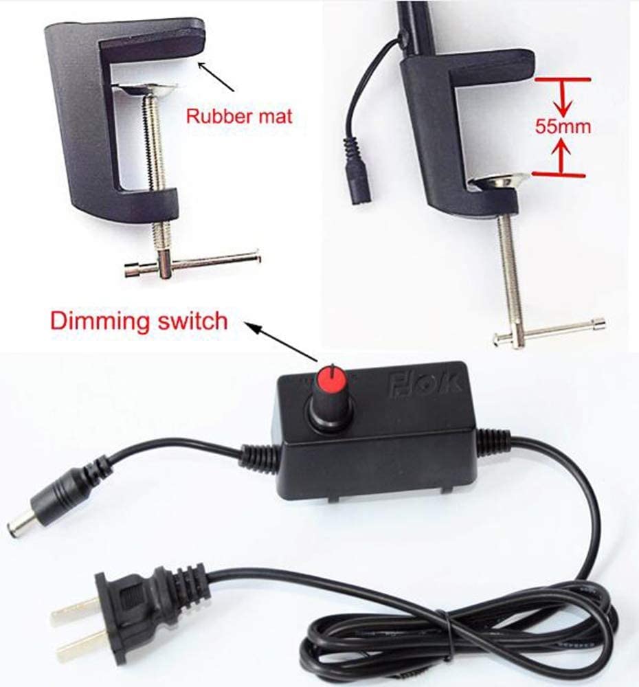 8X 127 MM LED Leuchtlupe Metallschlauch Lupe Schreibtisch Tisch Leselampe Licht mit Klemme, Interesting