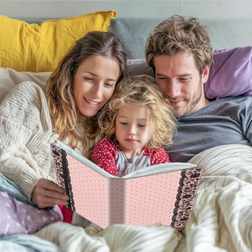 Image of Photo Album 4x6 120 Photos with Strong Elastic Band, Pink Lace Dots | Large Capacity Premium Leather Picture Album, Portable Wallet Albums Photo Book for Family Anniversaries Wedding Baby