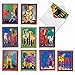 Assortment of 10 Blank Greeting Cards (4 x 5.12 Inch) for Any Occasion - ‘Painted Pups’ Note Cards with White Envelopes (Boxed Set) M3320sl - NobleWorks