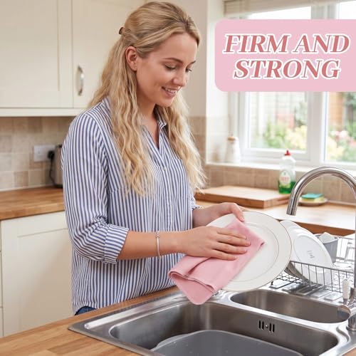 Noveread 36 Pack Reusable Paper Towels Rolls Washable Bulk Reusable Cleaning Dish Cloth Cotton Kitchen Towels (Pink) by Noveread - Used condition - Image 4