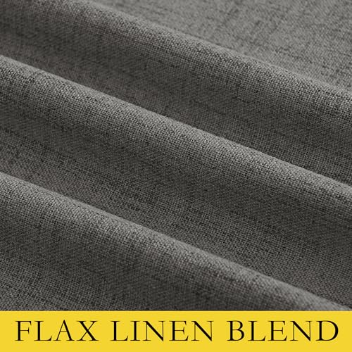 NICETOWN Grizzle Gray Vintage Linen 100% Blackout Curtains for Living Room, Thermal Insulated Curtains 95" Long, Noise Reducing Window Treatment Drapes for Bedroom, 52" Wide Per Panel, Set of 2 - image 8