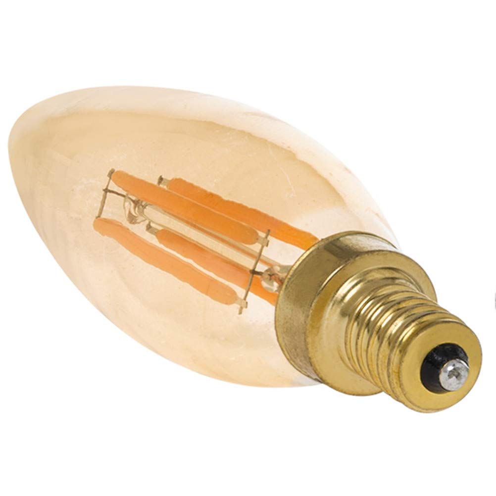 Lampadina, Lampadina a filamento Edison E14, 2200K/C35/4W, Luce ambrata, Lampada a Candela retrò a LED, Illuminazione Decorativa dimmerabile per la casa, 5 Pezzi