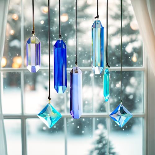 HDCRYSTALGIFTS Kristallprismen Sonnenfänger zum Aufhängen, 7 Stück,...