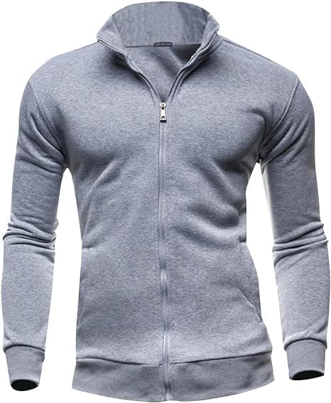 Sweaters for Men Cardigan Sweatshirt Hoodless Zip Up Jacket High Neck Lightweight Sueter Para Hombres - Image 2